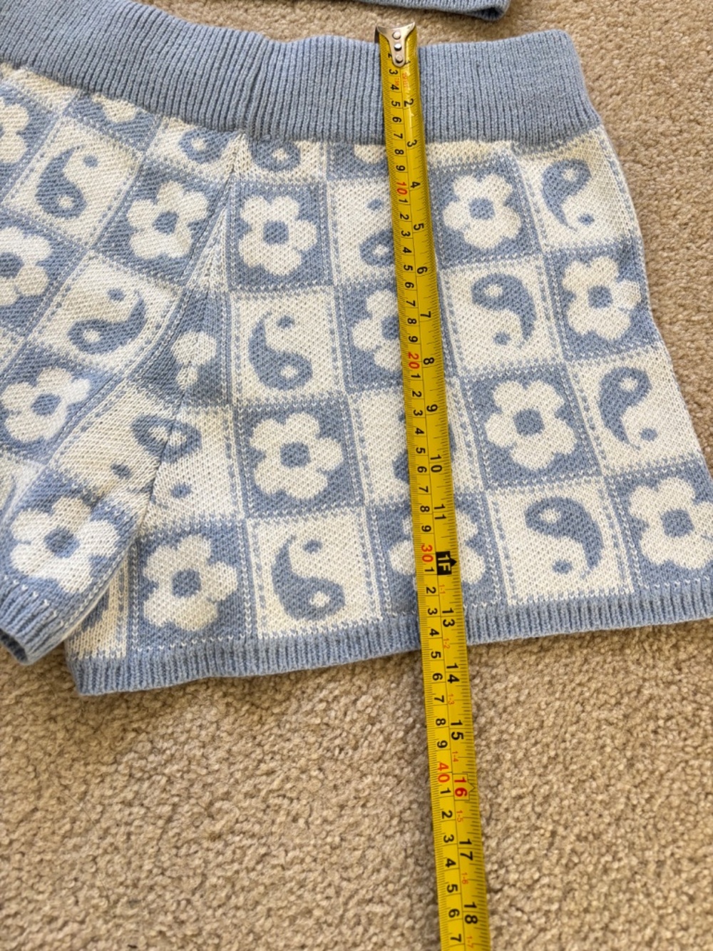 American Eagle Knit Tank Top and Short Sets Blue /white Sz M - Picture 9 of 16